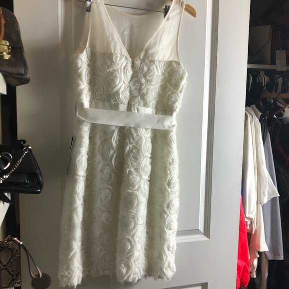 J. Crew Wedding Rose Flower Dress White Size 8 - Picture 6 of 8